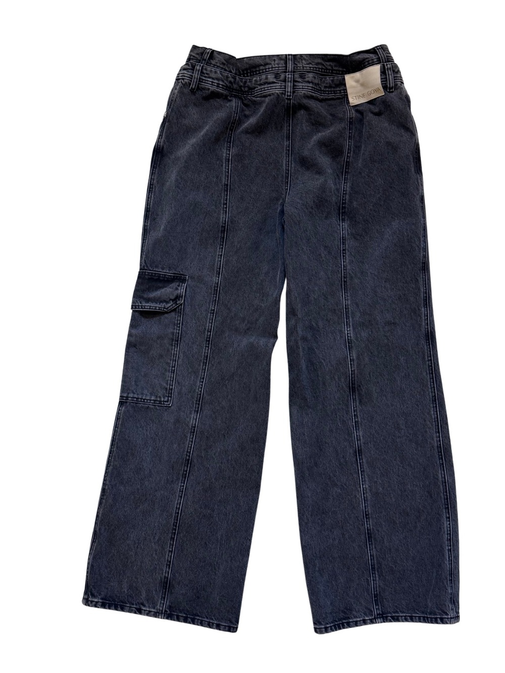 Stine Goya Paul Organic Cotton Black Wide Leg Cargo Jeans Size 31 Minimalist - Picture 4 of 11